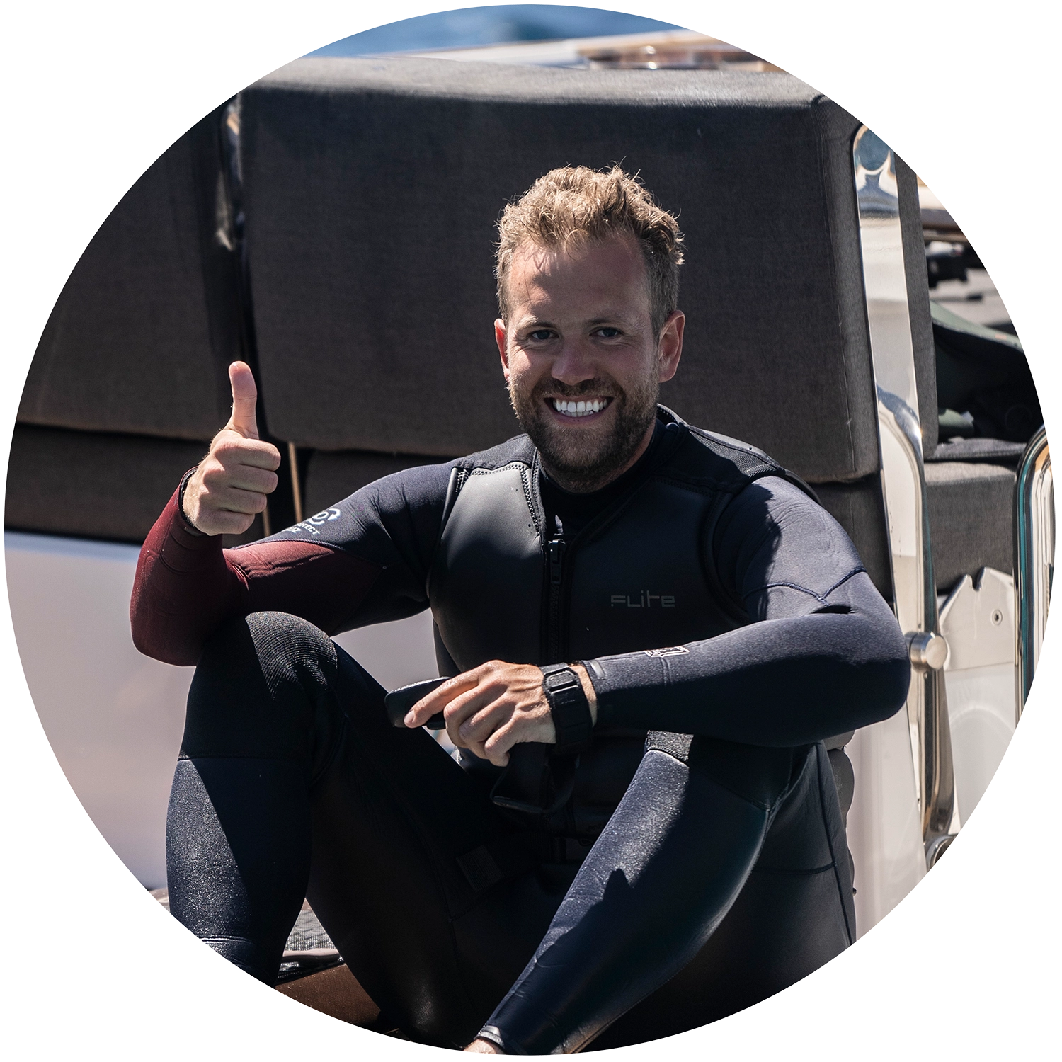 Sven Hammelman berät einen Kunden beim Kauf eines Fliteboard .