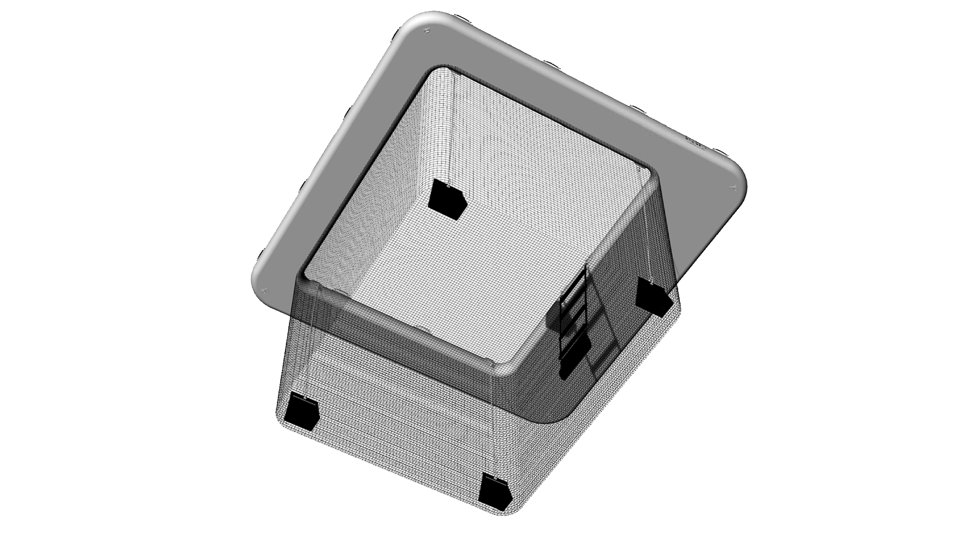 Ein sauberes Bild von unten vom Yacht Beach Luxury Pool, welcher weiß und braun ist, und in der Mitte befindet sich das Netz.