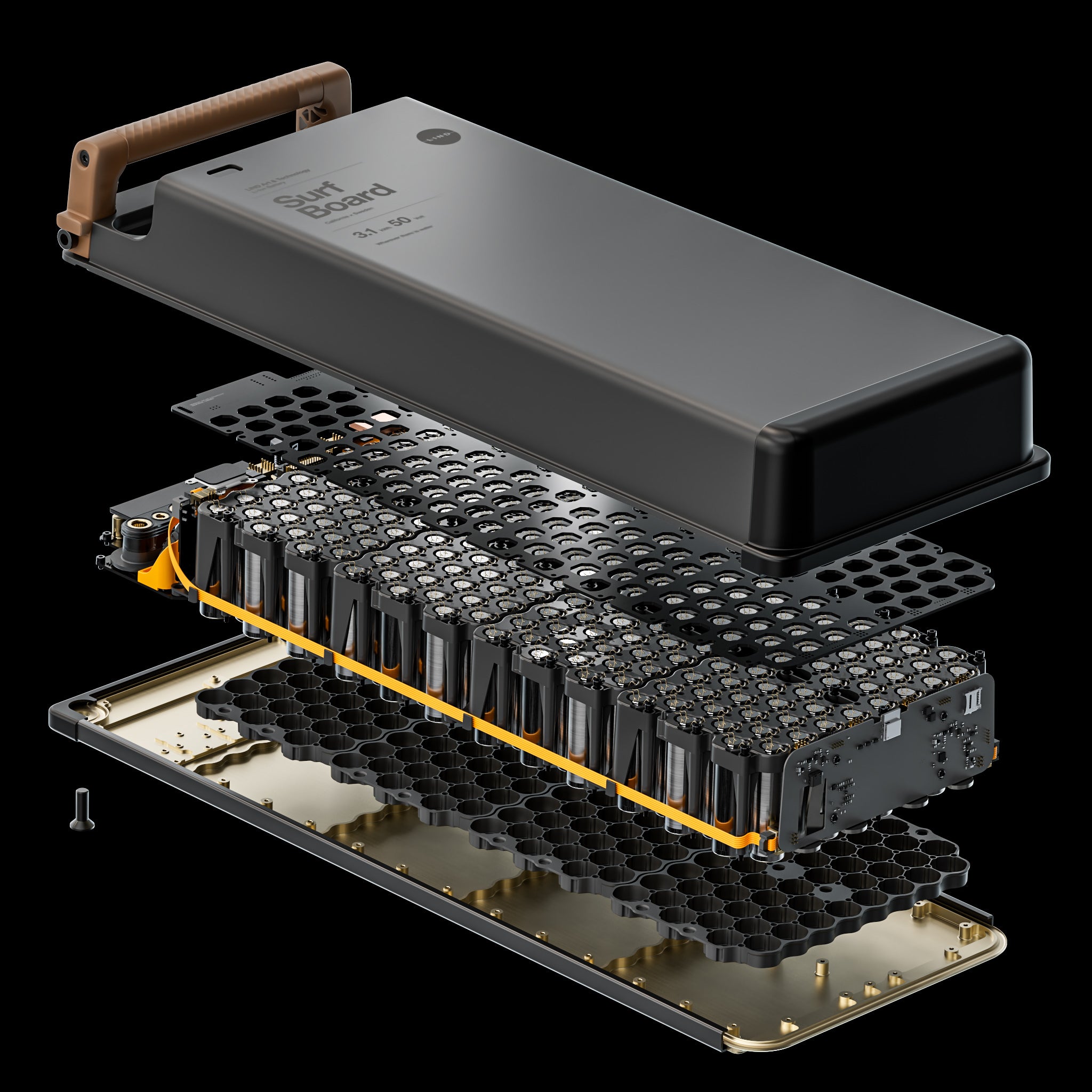 Das Innere des Akkus ist dargestellt.