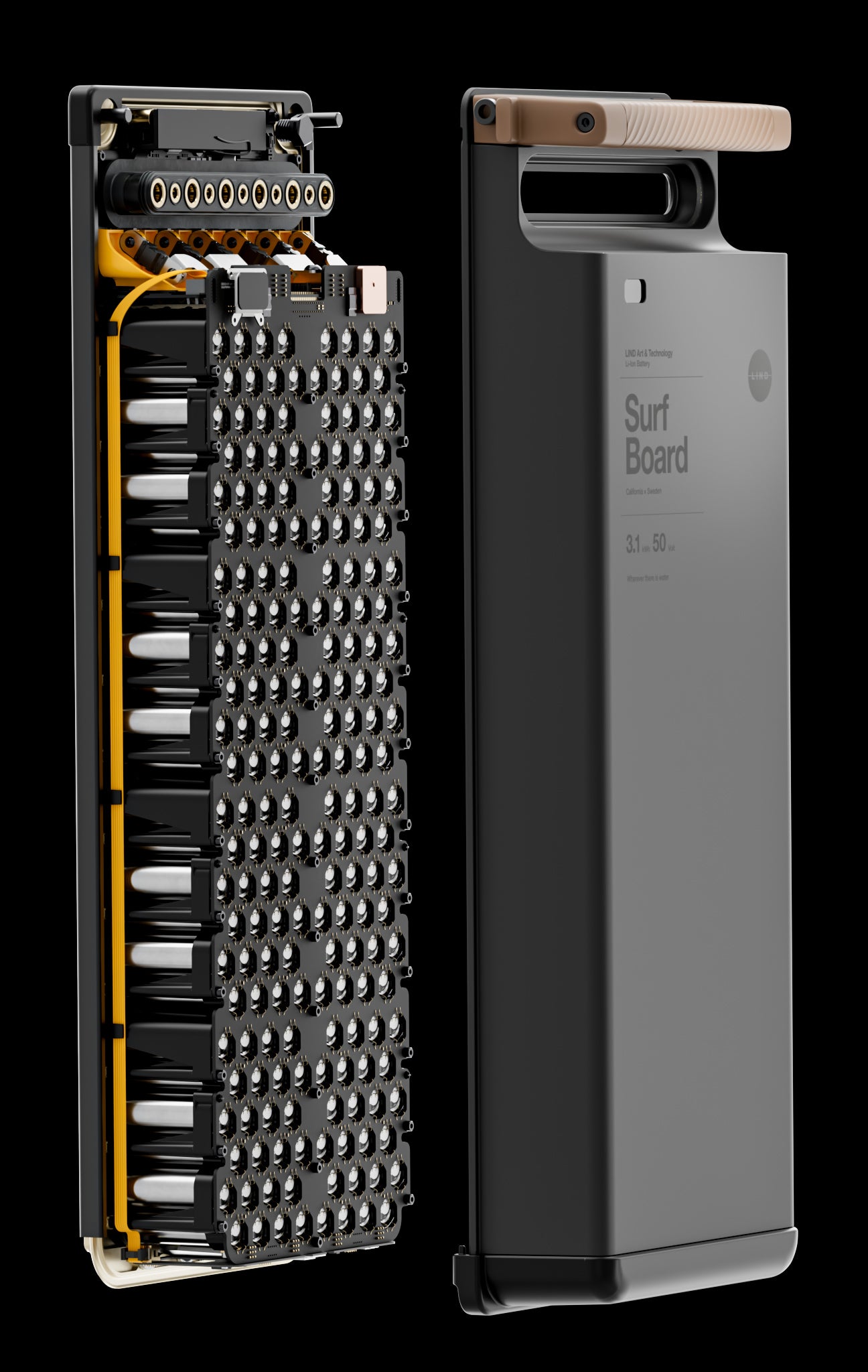 Das Innere des Akkus ist dargestellt.